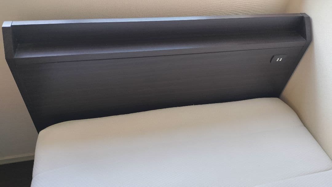 ブラウン（こげ茶色） シングルベッドフレーム 引き出し付き&マットレス