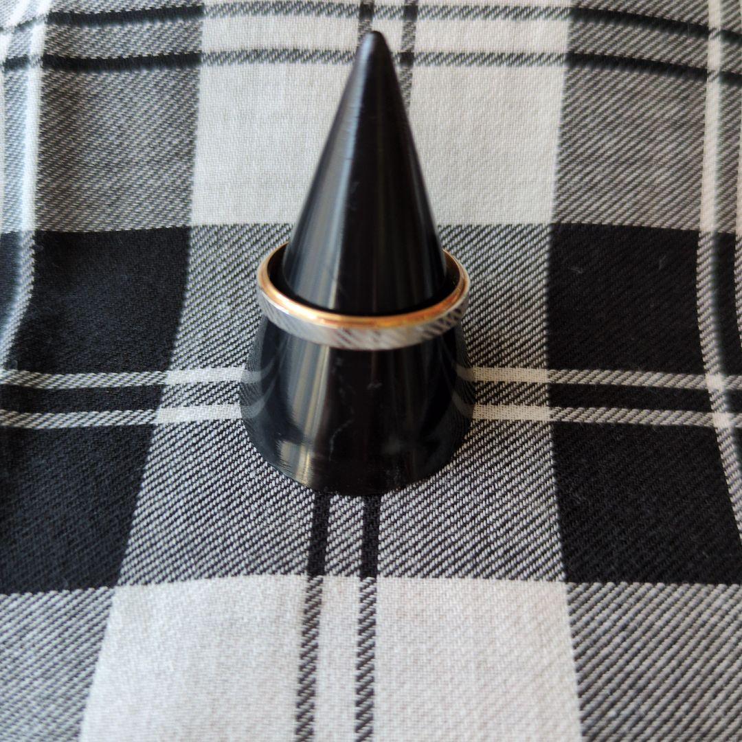 銀座ミワ★K18&Pt900コンビリング☆斜めカット/ヴィンテージ