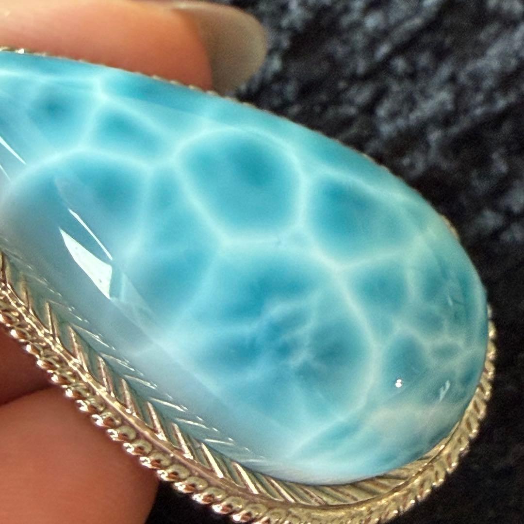 ラリマー 涙型ペンダント シルバー925