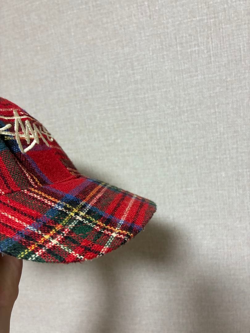 Old stussy ヴィンテージ キャップ チェック　ステューシー 帽子