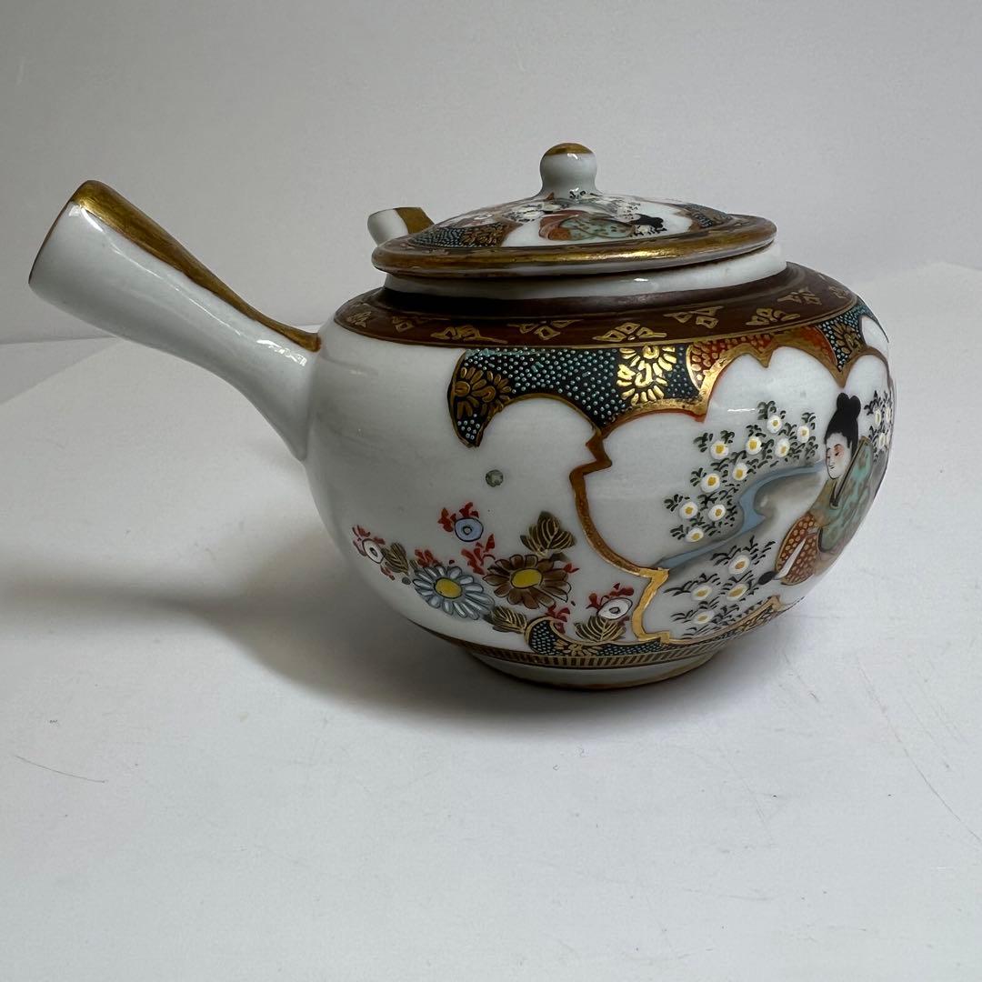 明治時代　九谷焼　上手青粒金襴手　煎茶器セット　東K8-0111☆2F タカサ