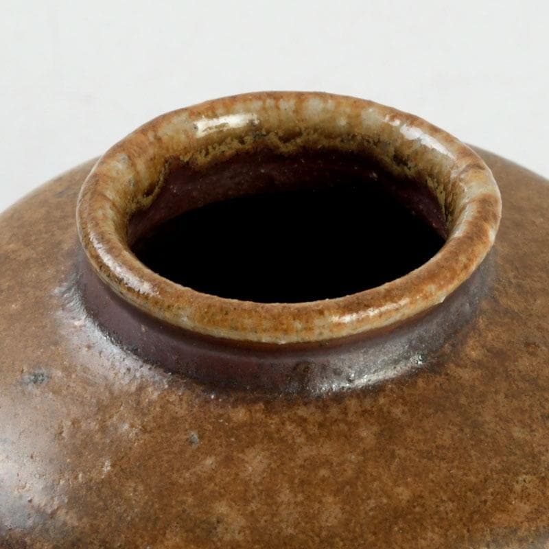 茶道具　備前焼　山本出造　茶入　仕覆付　共布共箱　V　9365