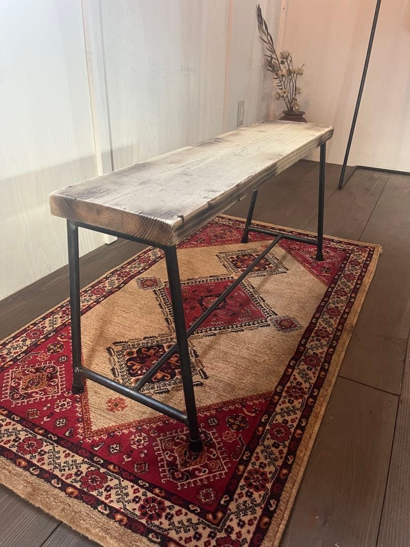 アイアン　ベンチ　足場板（古材）　アンティーク　送料込み