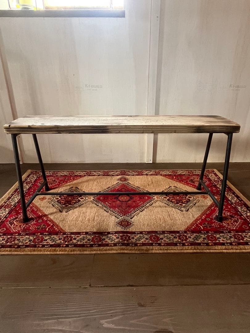 アイアン　ベンチ　足場板（古材）　アンティーク　送料込み