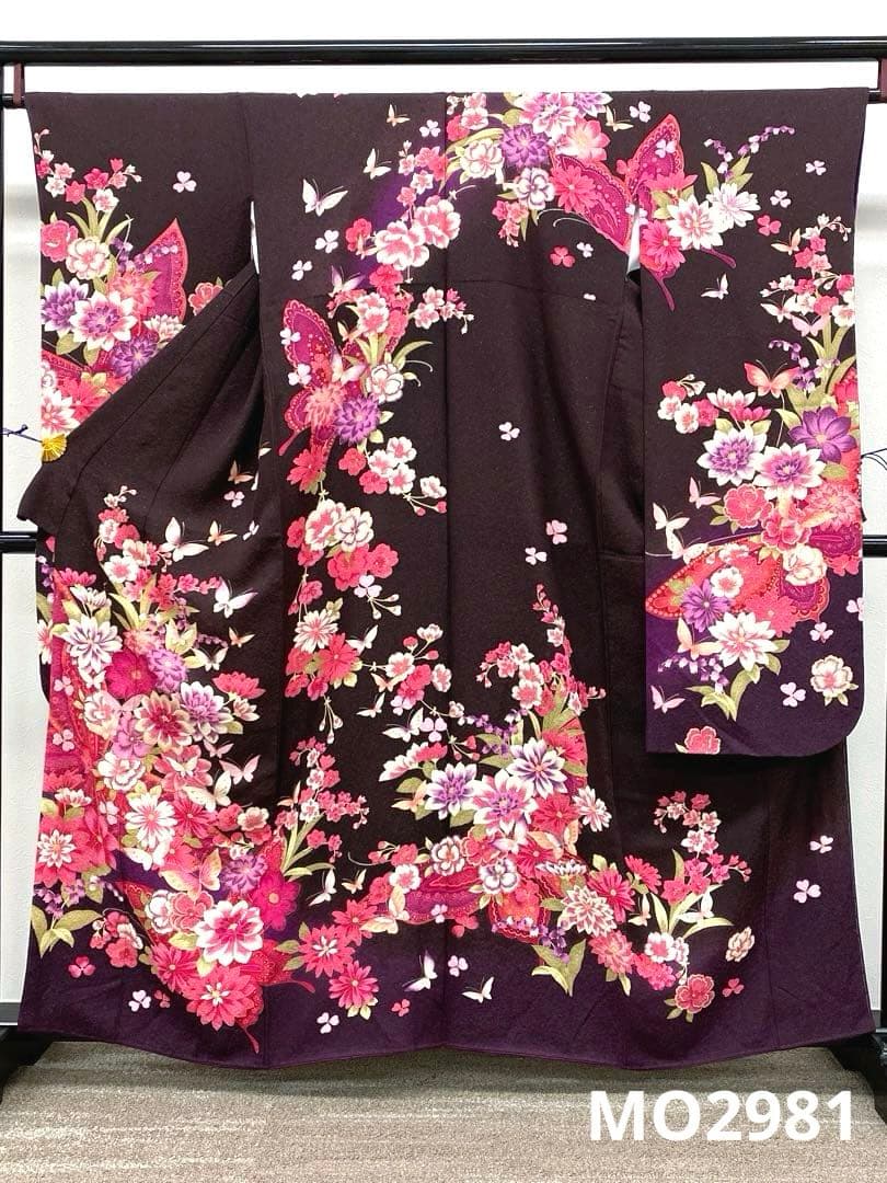 振袖 豪華 蝶 金駒 銀彩 刺繍 身丈158cm 撥水加工済