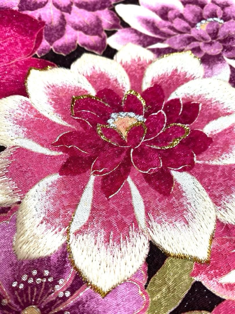 振袖 豪華 蝶 金駒 銀彩 刺繍 身丈158cm 撥水加工済