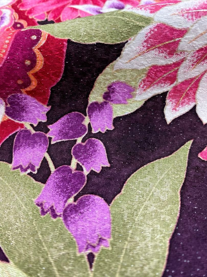 振袖 豪華 蝶 金駒 銀彩 刺繍 身丈158cm 撥水加工済