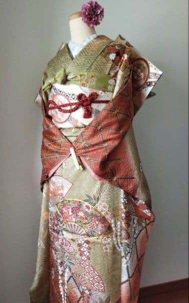 ころ様　419.普通〜ゆったり振袖7点セット 　正絹フルセット成人式　やまと