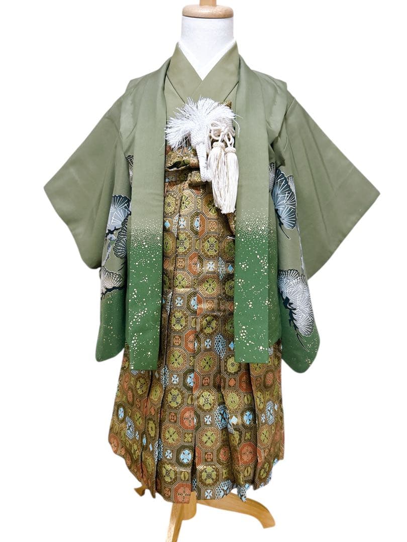 3歳用フルセット♡七五三　男の子　一式　緑系　抹茶色