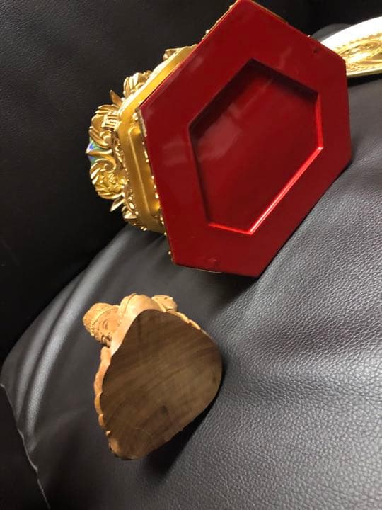 総鈖溜　佛白檀　仏像 木彫り　組み立て式　ケマン付き金泥書　大日　仏教　仏壇