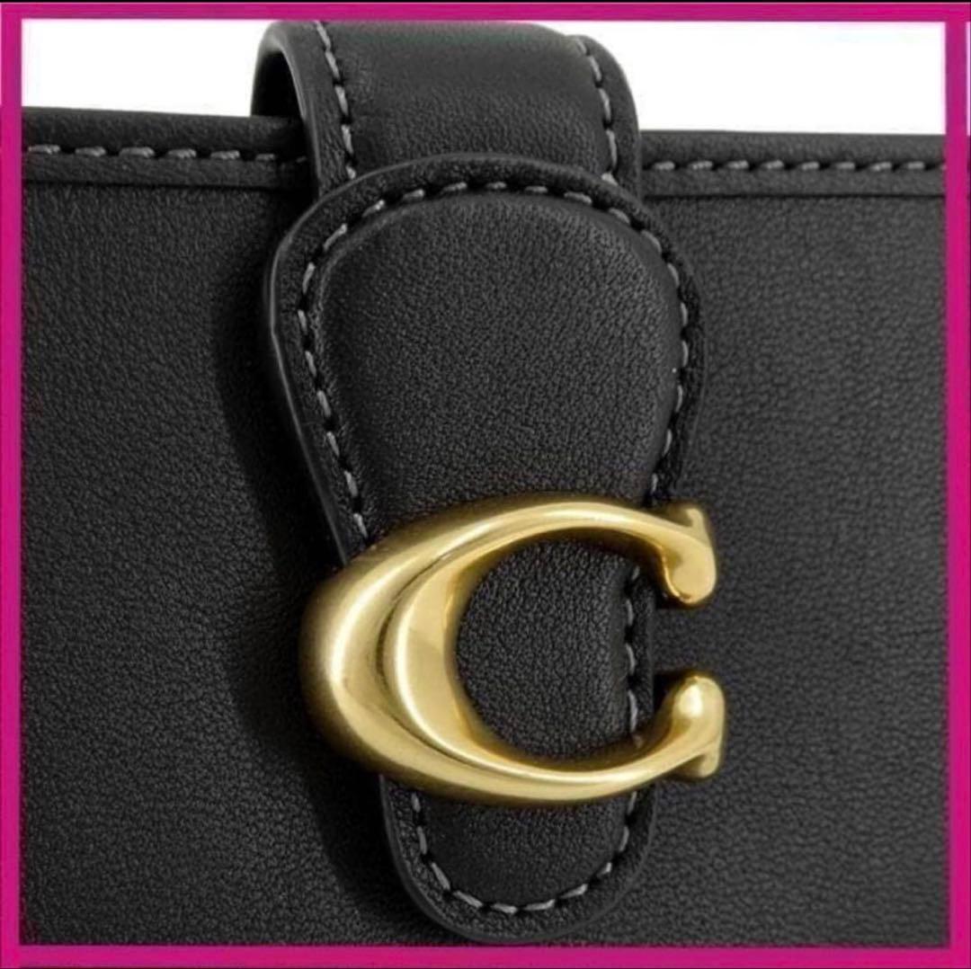 初売り　COACH コーチ タビー高級スムースレザーミディアム二つ折り財布