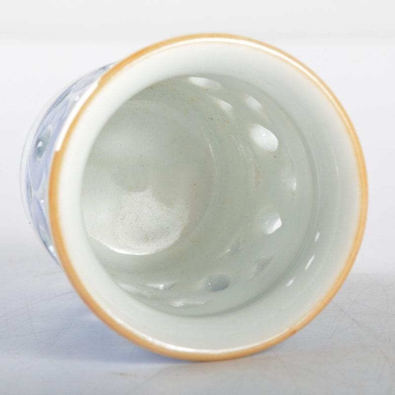 平安　三浦竹泉造　染付　祥瑞　巾筒　共箱　M　R4536