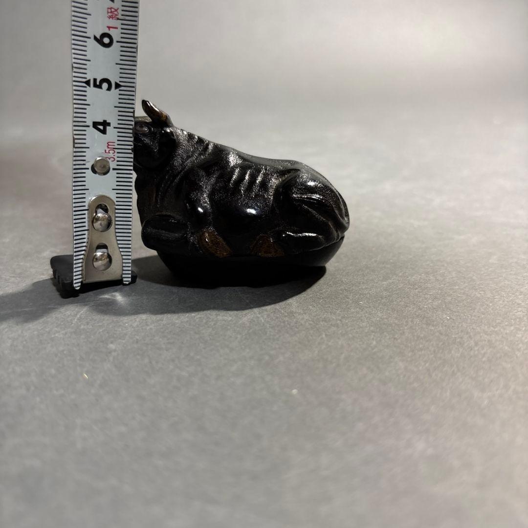 輪島塗　江尻美輪　玄舟　牛　香合　共箱