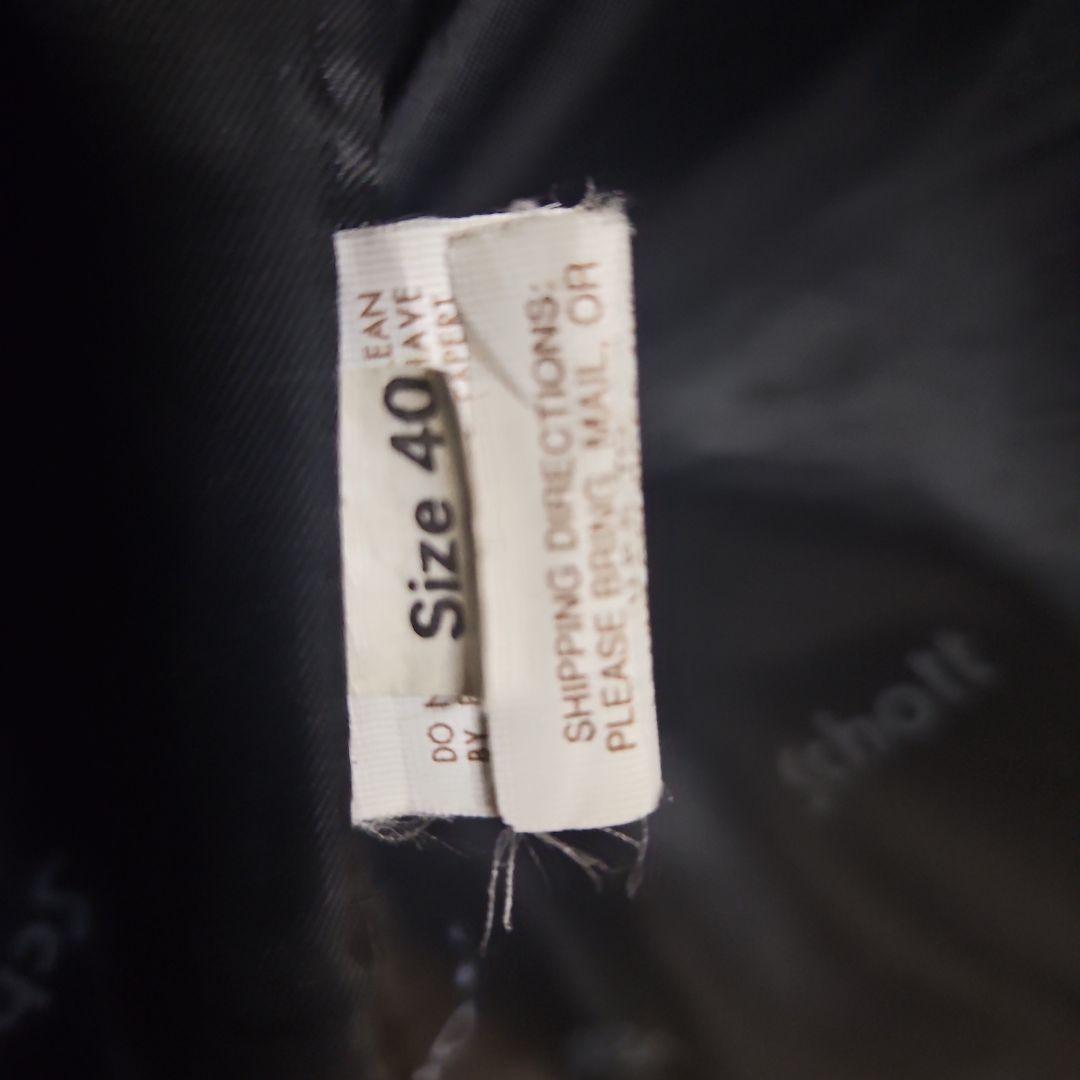 ショット　ブラックレザーシングルライダースジャケット642 サイズ40