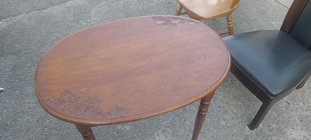 引取　京都　机　YOSHIKAWA D＆A 飾り彫刻　カフェテーブル