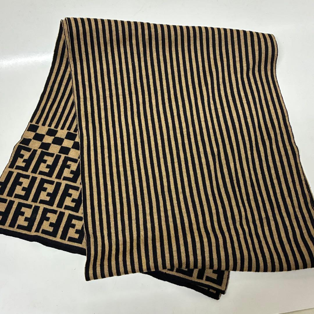 【FENDI】ズッカデザイン ウール素材 ストール マフラー