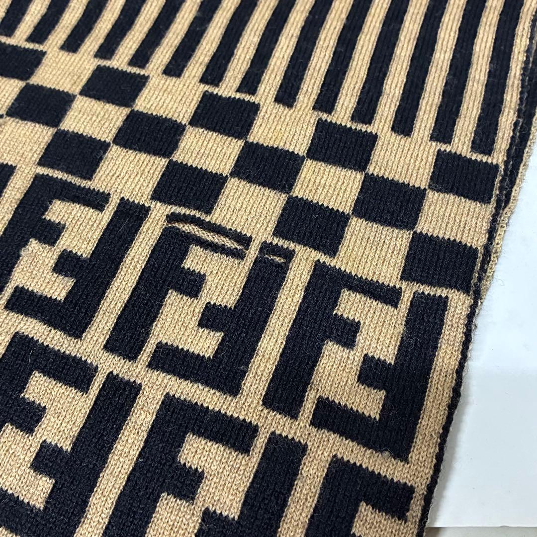 【FENDI】ズッカデザイン ウール素材 ストール マフラー