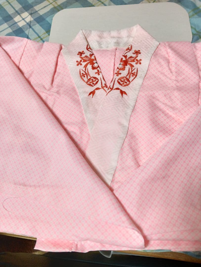 七五三 着物 青 赤 花柄　フルセット