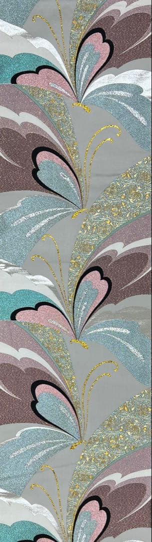 振り袖　フルセット　長襦袢付　金彩加工　しつけ付　振り柄有　重ね襟付き653