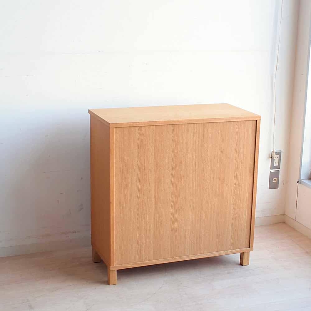 無印良品/MUJI 廃盤 タモ材 ガラスキャビネット 80cm ZR24248