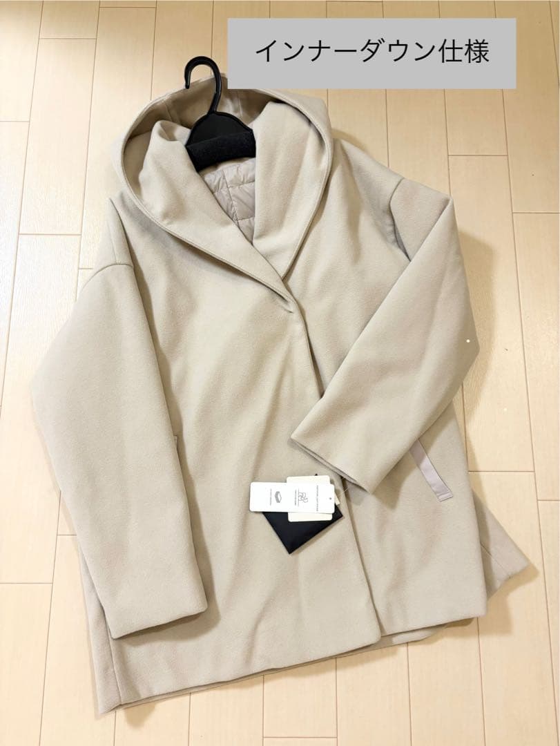インナーダウン付きウールライクフードコート