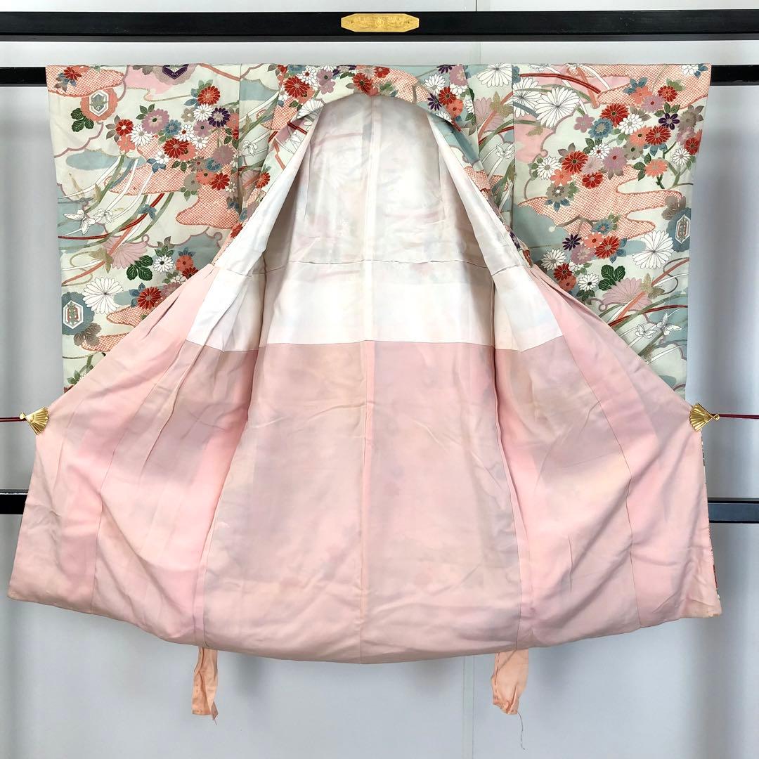 子供着物 アンティーク 七五三 3歳 花柄模様 CK-7367