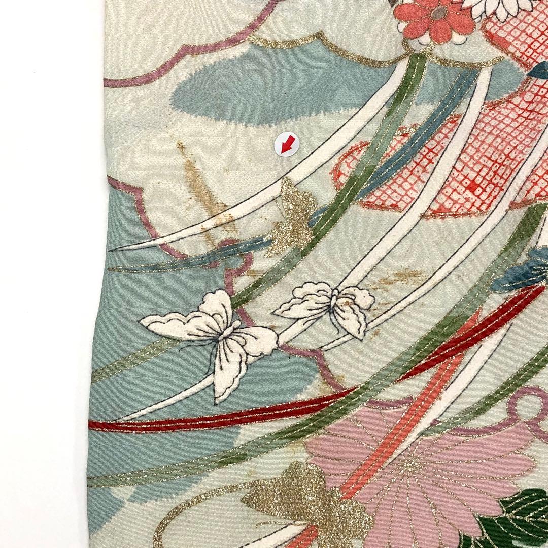 子供着物 アンティーク 七五三 3歳 花柄模様 CK-7367