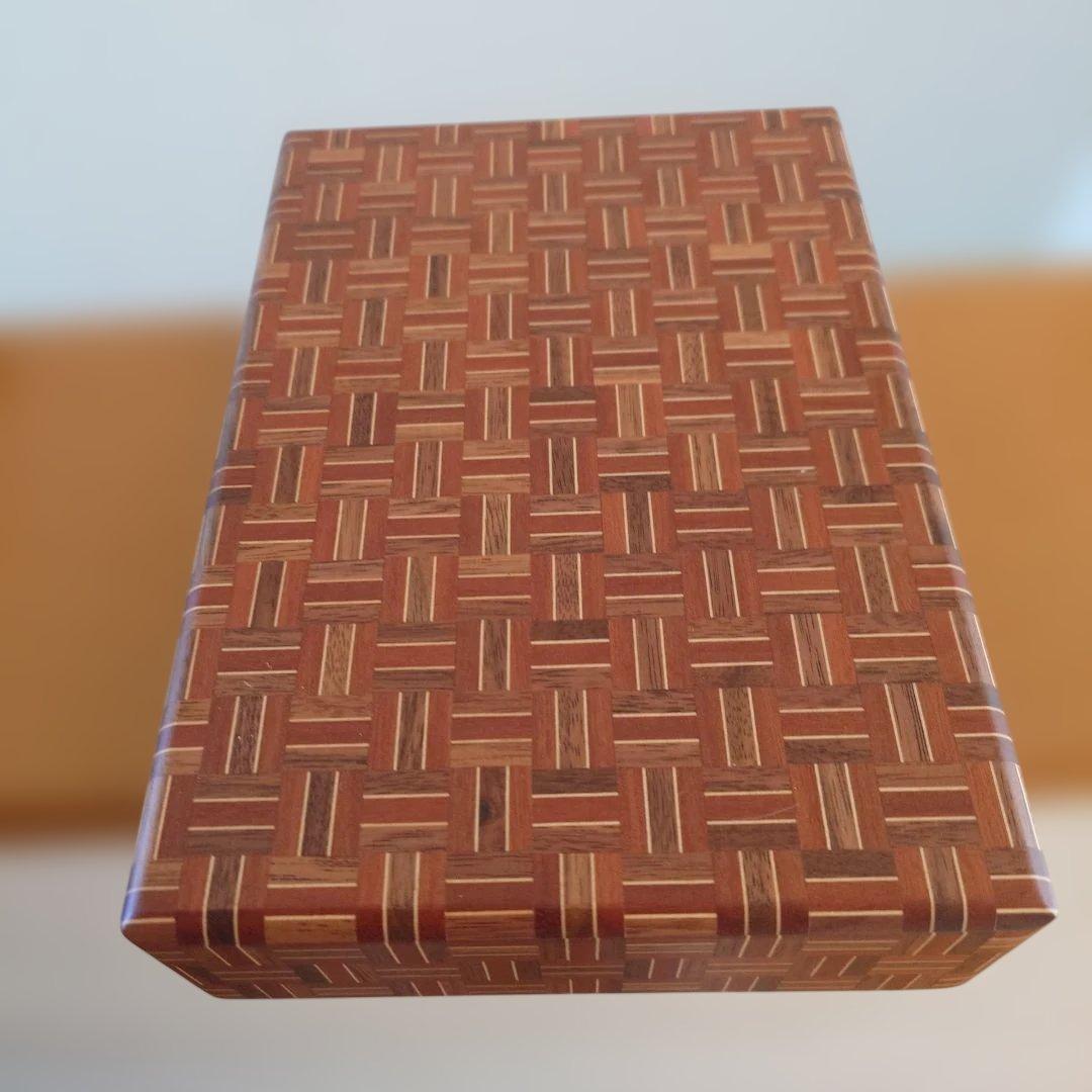 無垢 寄木細工　文箱　文庫　九寸