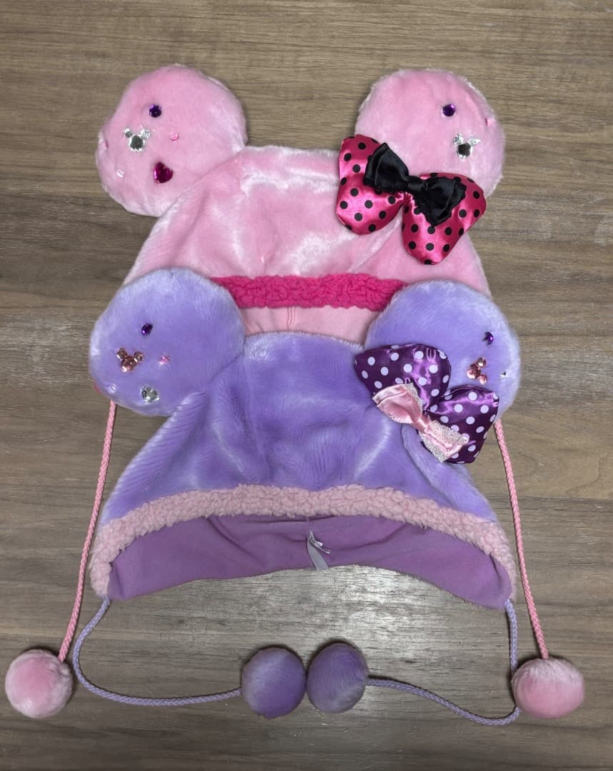 yzzz　東京ディズニーリゾート ピンク 紫 ミニー ファンキャップ
