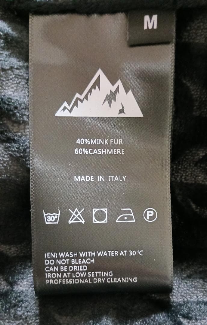 イタリア製 ミンク ＆ カシミヤ混 ファーコート 毛皮 厚手 防寒 メンズ M