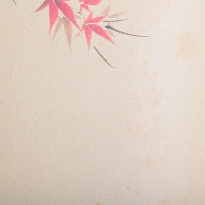 掛軸　紫野　小林太玄書　宗峯画賛　「紅葉の図」　もみじばに　共箱　C　8690A