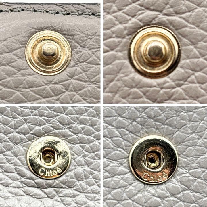 クロエ 3つ折り財布 ミニトリフォールド アルファベットM グレージュ