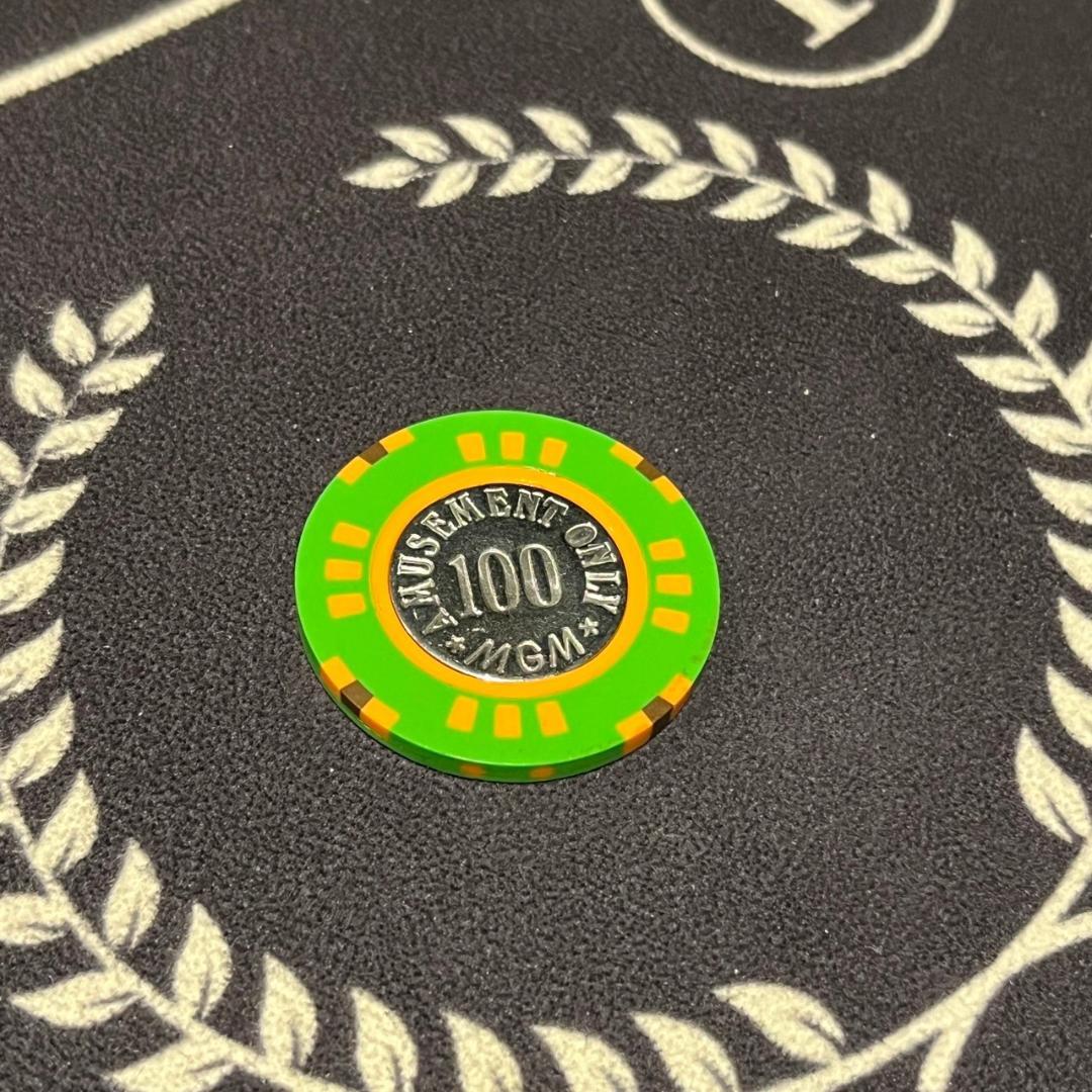 24 MGM社正規品 カジノチップ 86枚 100$ ポーカーチップ  H26年