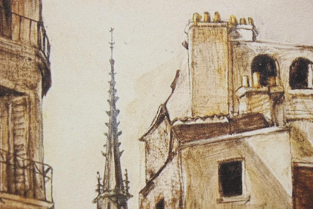 藤田嗣治 リトグラフ「フルール河岸ノートルダム大聖堂」 75部限定 11/75