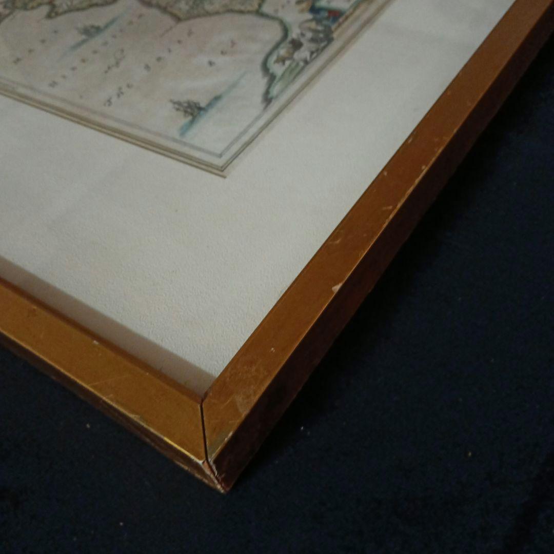 額装品　西洋古地図　1664年　J.ブラウ　ウェールズ・モンゴメリー州