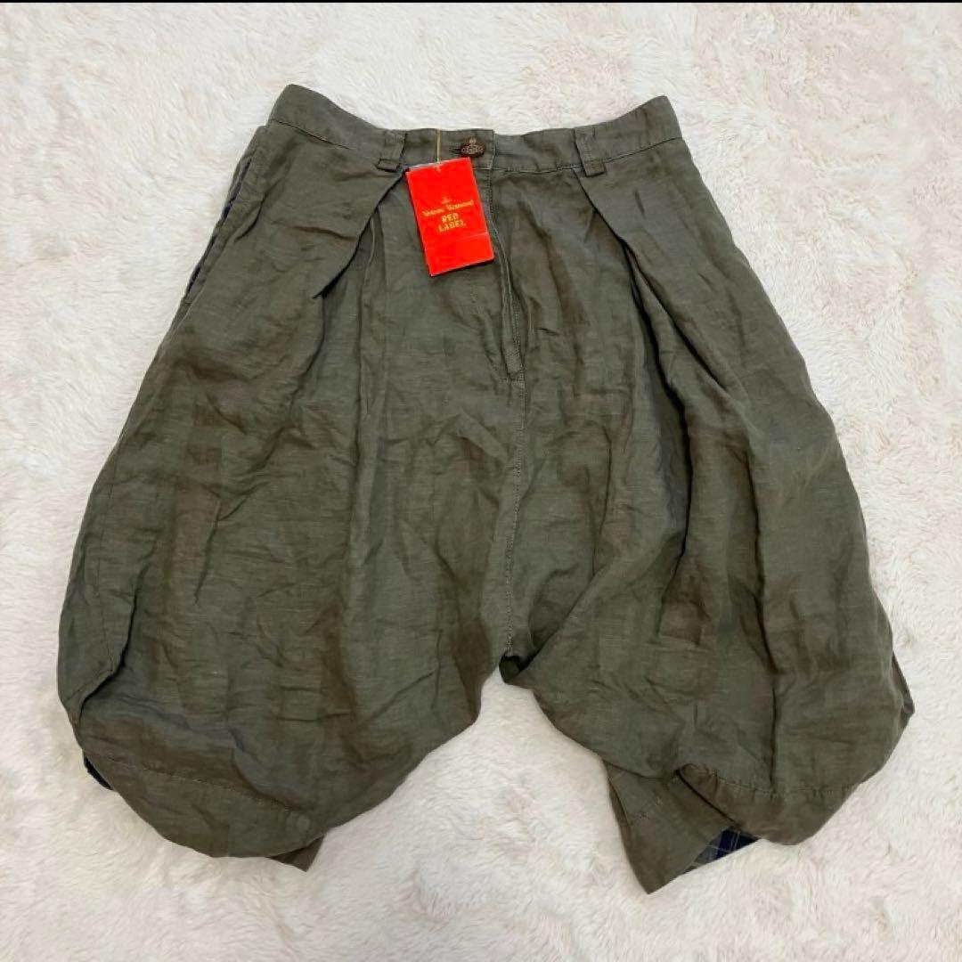 【新品】 ヴィヴィアンウエストウッド リネン混 サルエルパンツ オーブ釦 2 緑