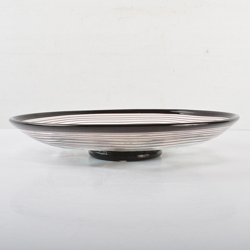 ガラス工芸　岩田久利作　華文　皿　共箱　V　R7043