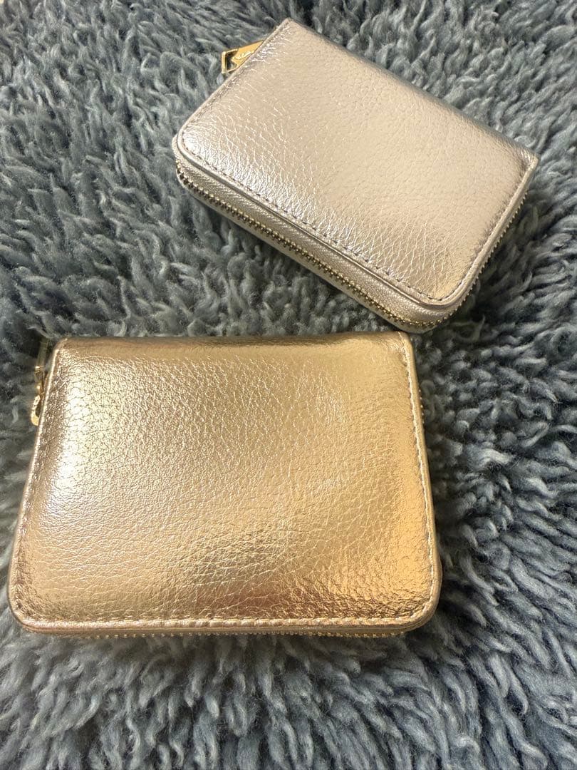 【新品未使用】菊の御紋入り　財布　牛皮使用　金　銀　カードケース小銭入れ