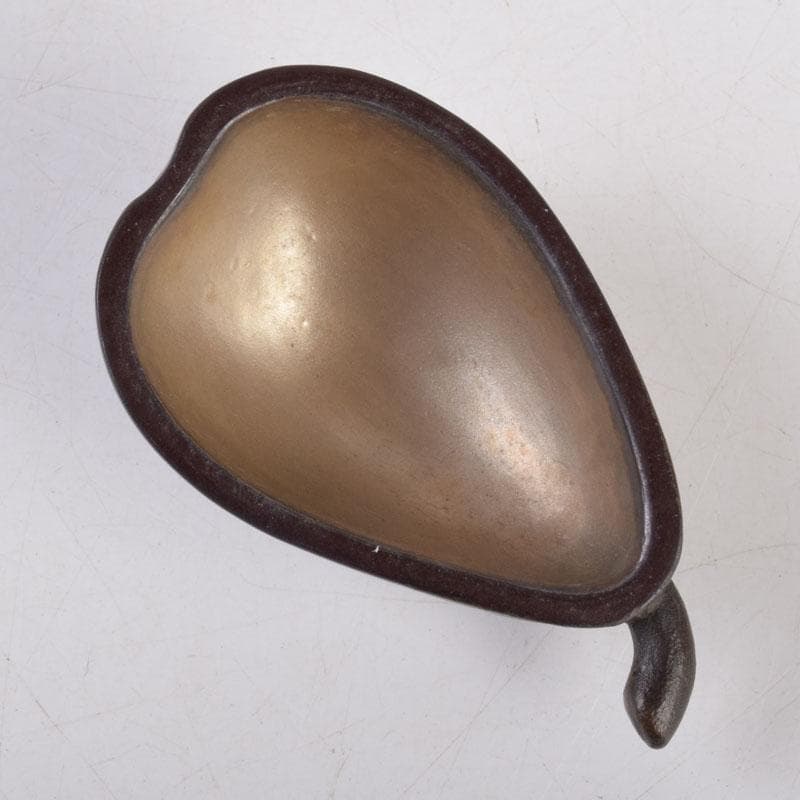 茶道具　漆塗　内銀溜　茄子形　香合　時代箱　V　8547