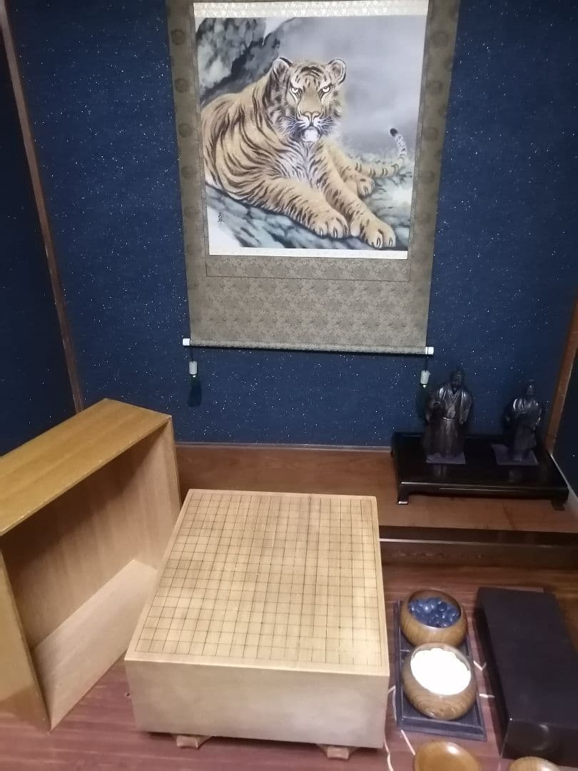 囲碁歴60年(現役)父の出品　囲碁セット　脚付　蛤　那智黒　へそあり　碁盤　碁石