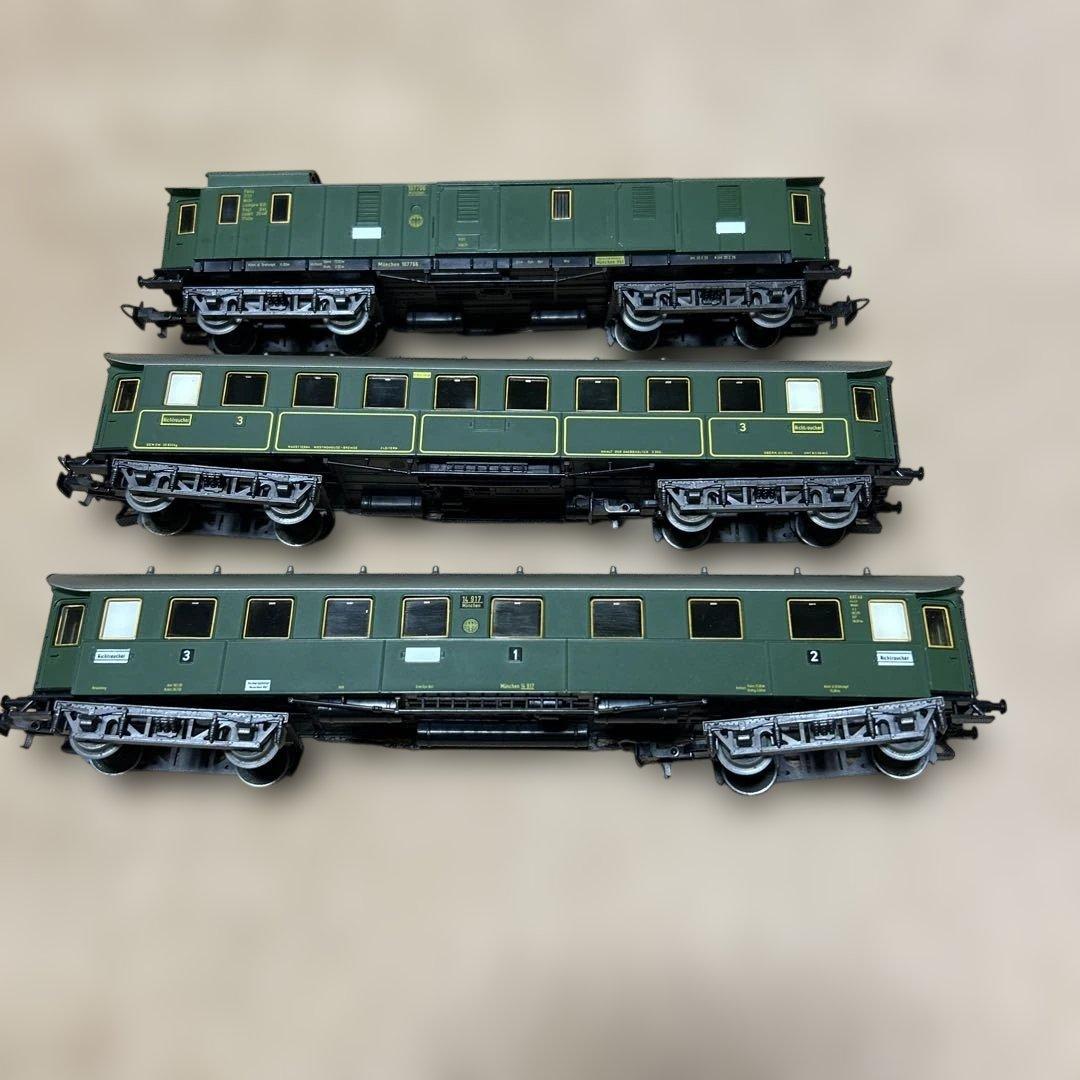 HOゲージ 緑色 客車・機関車 セット