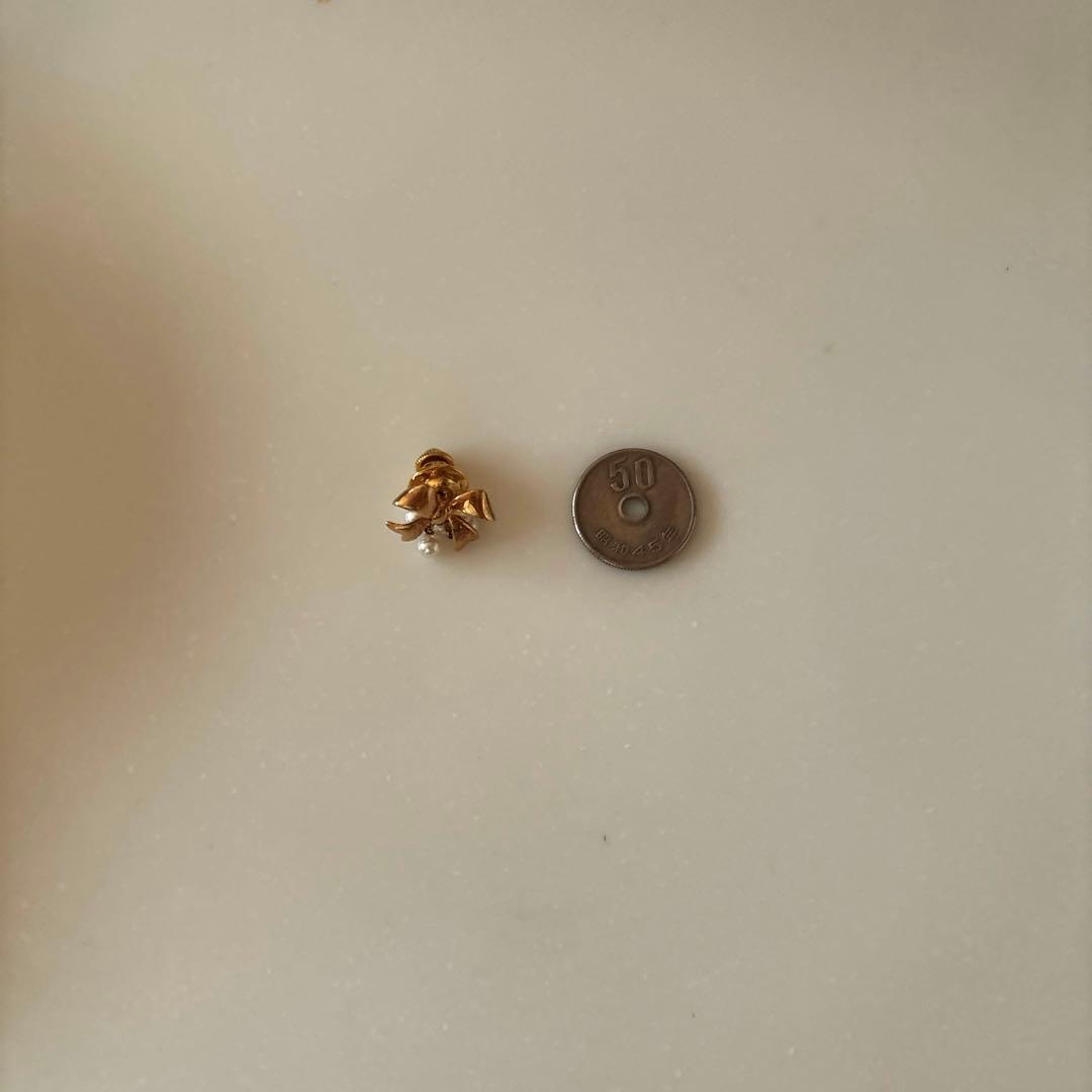 ミキモト リボン K18 パール ブローチ