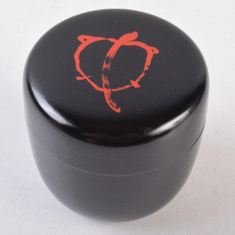 茶道具　黒塗　朱亀蒔絵　不白好　棗　時代箱　V　8509