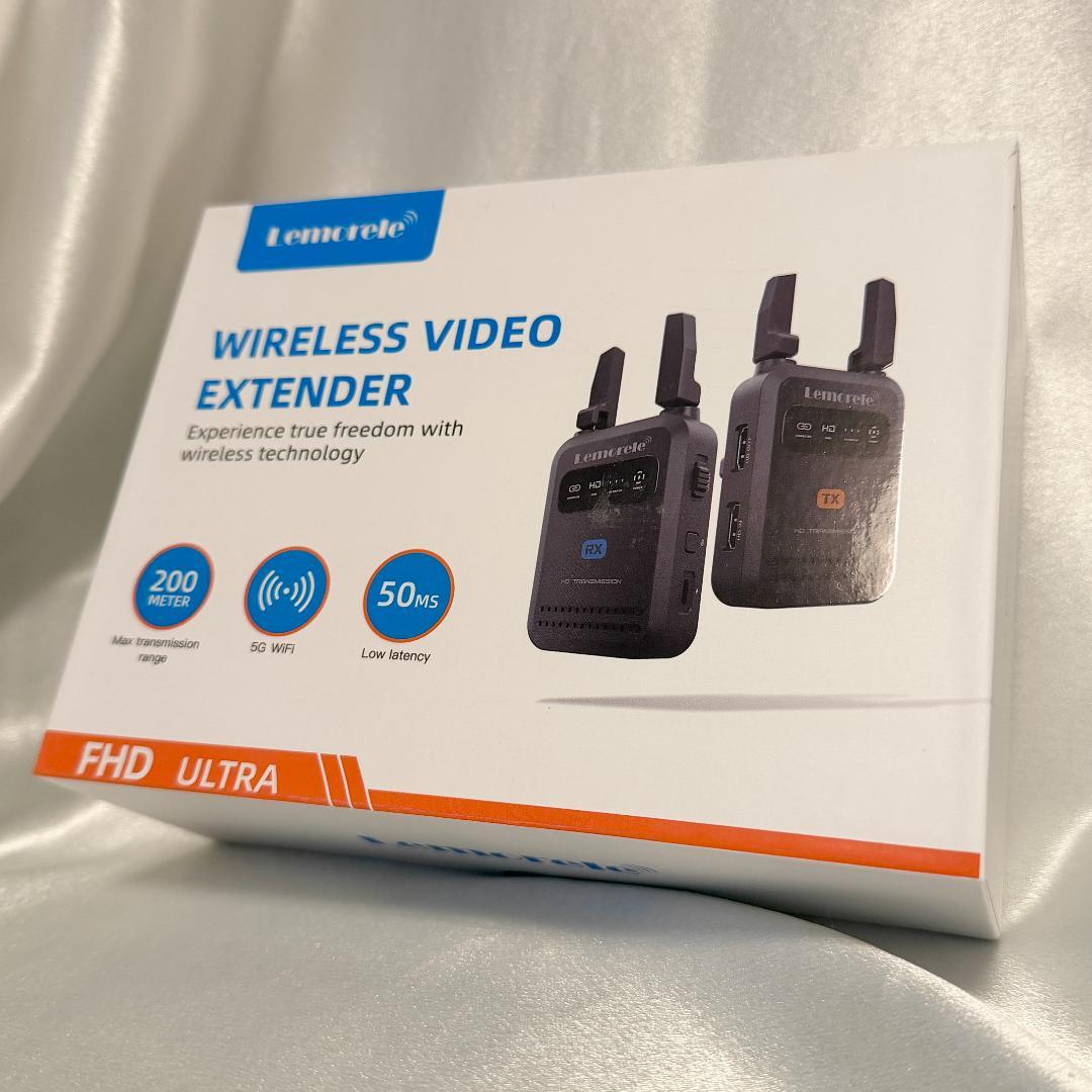 ワイヤレス HDMI 送受信機セット 200m 折りたたみ式アンテナ 1080p