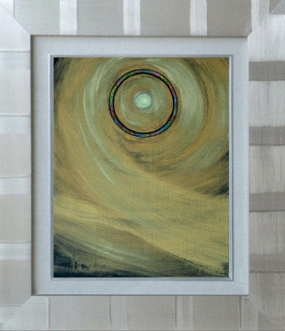 油絵 菅家令子 絵 絵画インテリア額付(黒) F3-G172023 風景祈り希望