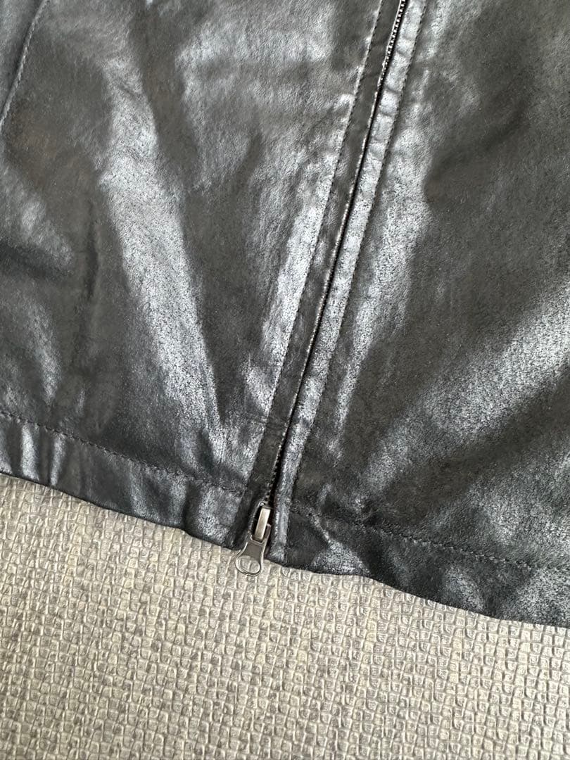 ジャケット・アウター pig skin biker leather jacket