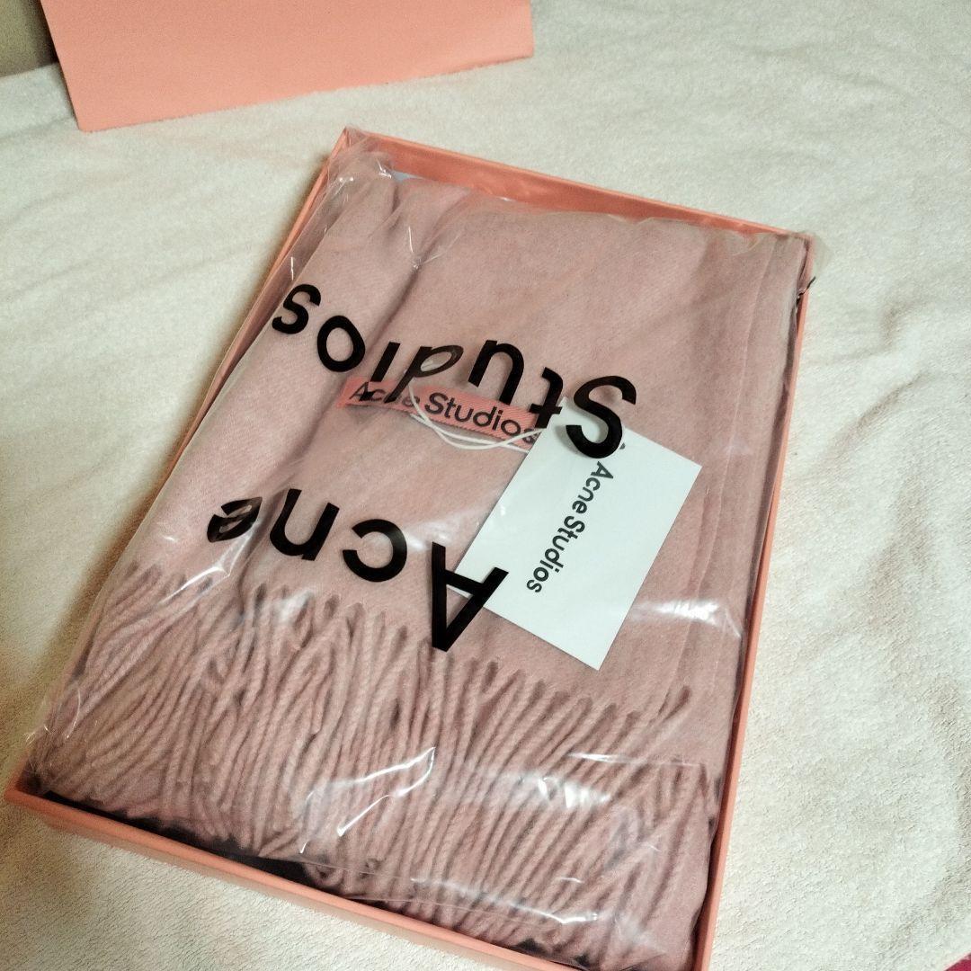 未使用　箱紙袋付き　Acne Studios ピンク マフラー フリンジスカーフ