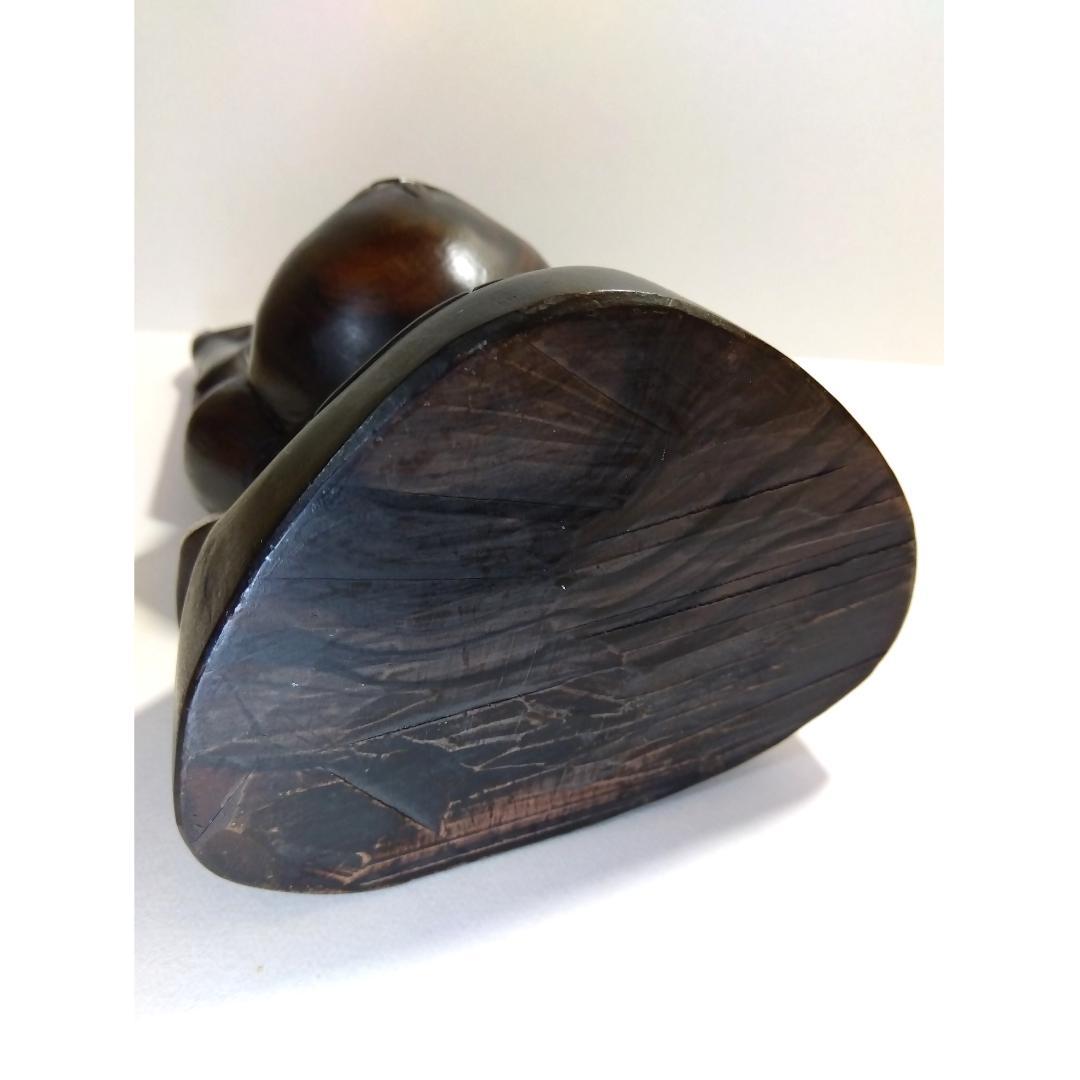 【 神像 】 七福神　布袋尊 ／ 手彫り ／ ヴィンテージ　昭和　骨董