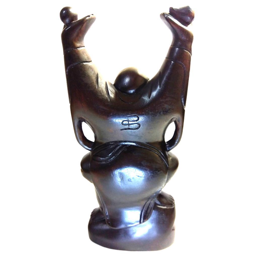 【 神像 】 七福神　布袋尊 ／ 手彫り ／ ヴィンテージ　昭和　骨董