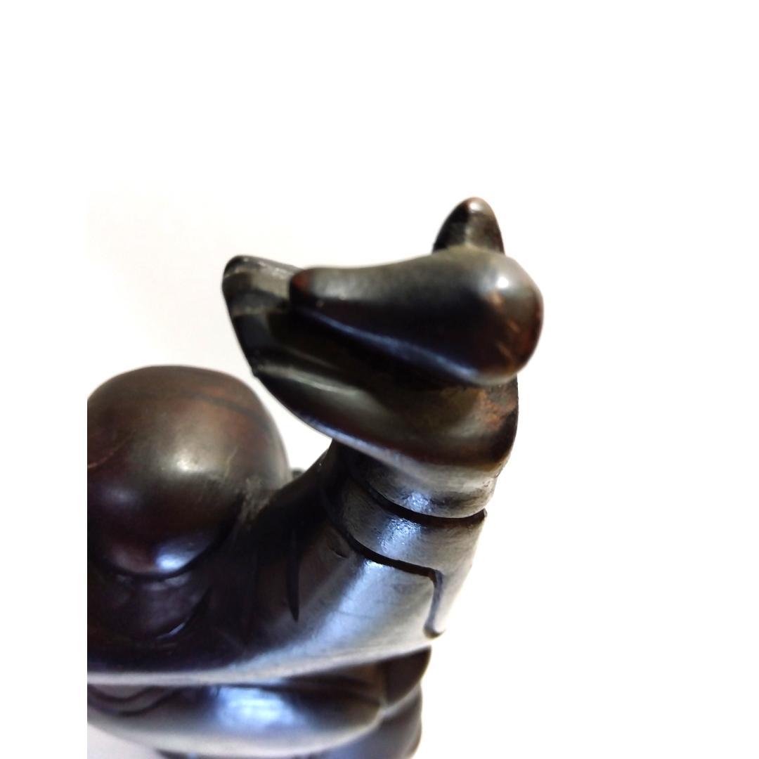 【 神像 】 七福神　布袋尊 ／ 手彫り ／ ヴィンテージ　昭和　骨董